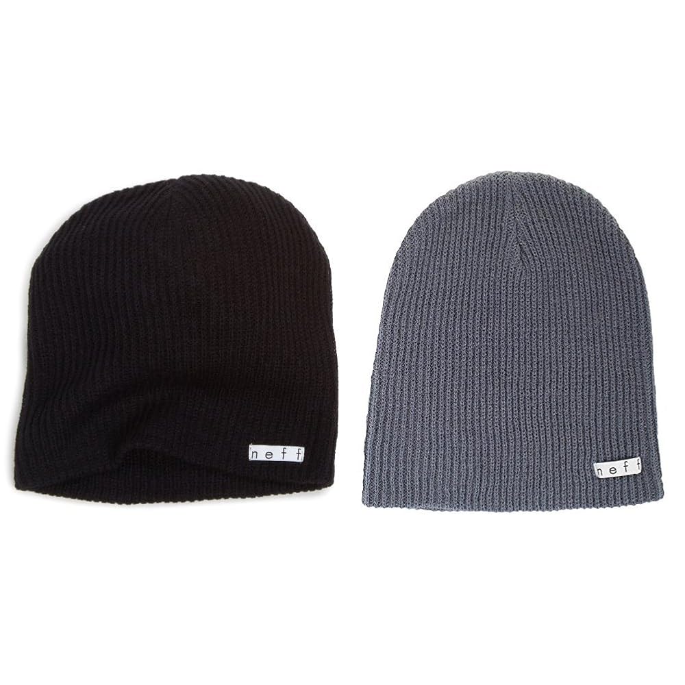neff black ニット帽 neff 2 Pack Daily Beanie, Black/Charcoal, One Size/One Size